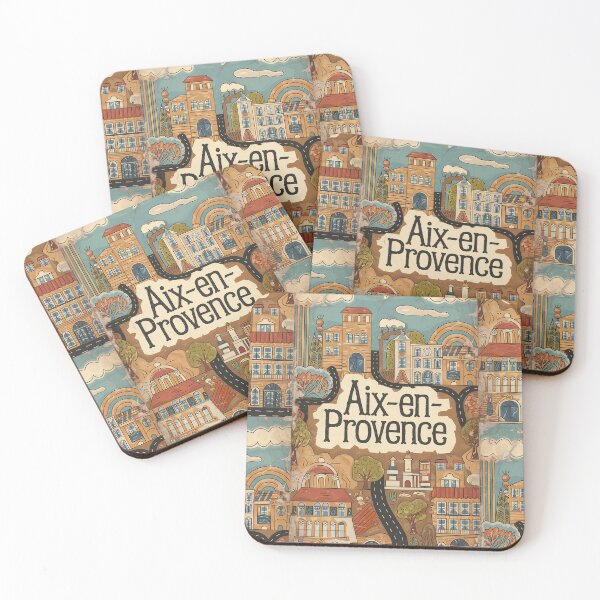 Item preview, Vintage Aix-en-Provence City of France Whimsical Retro Doodle Typography Art designed and sold by Witty Shirts.