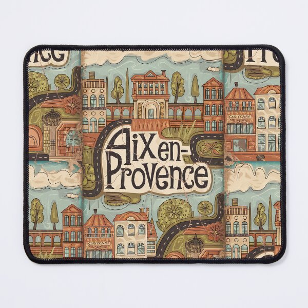 Item preview, Vintage Aix-en-Provence City of France Whimsical Retro Doodle Typography Art designed and sold by Witty Shirts.