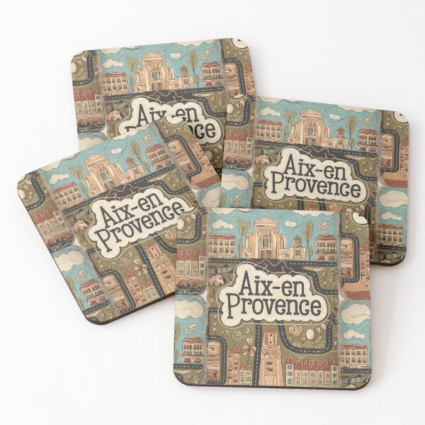 Item preview, Vintage Aix-en-Provence City of France Whimsical Retro Doodle Typography Art designed and sold by Witty Shirts.