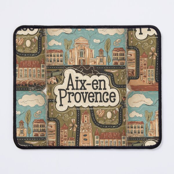 Item preview, Vintage Aix-en-Provence City of France Whimsical Retro Doodle Typography Art designed and sold by Witty Shirts.