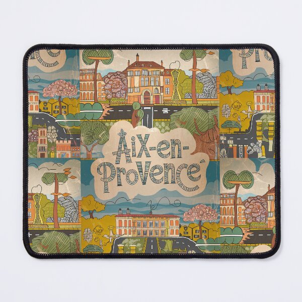 Item preview, Vintage Aix-en-Provence City of France Whimsical Retro Doodle Typography Art designed and sold by Witty Shirts.