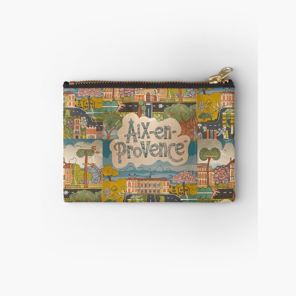 Item preview, Vintage Aix-en-Provence City of France Whimsical Retro Doodle Typography Art designed and sold by Witty Shirts.