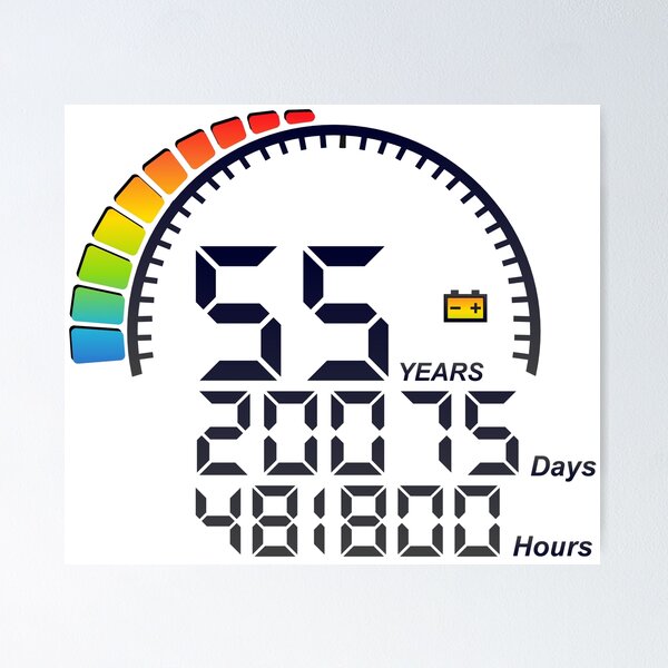 Item preview, 55 years years counter birthday days hours speed designed and sold by Achille3777.
