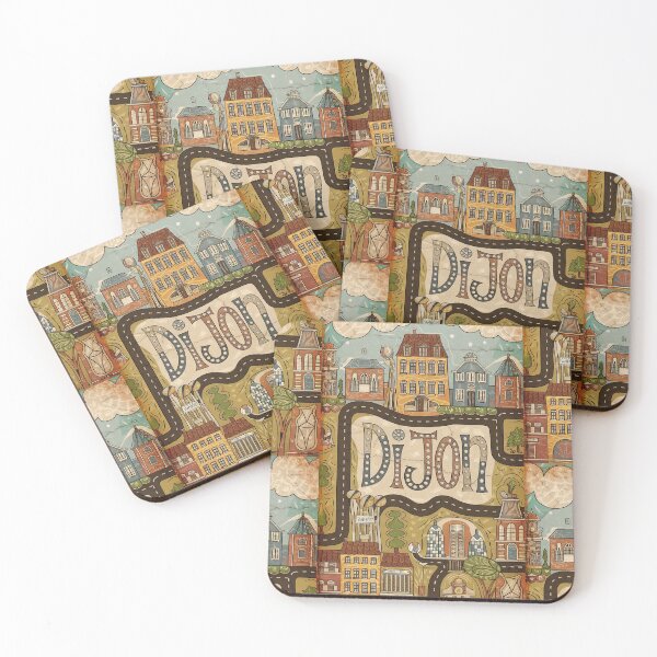 Item preview, Vintage Dijon City of France Whimsical Retro Doodle Typography Art designed and sold by Witty Shirts.