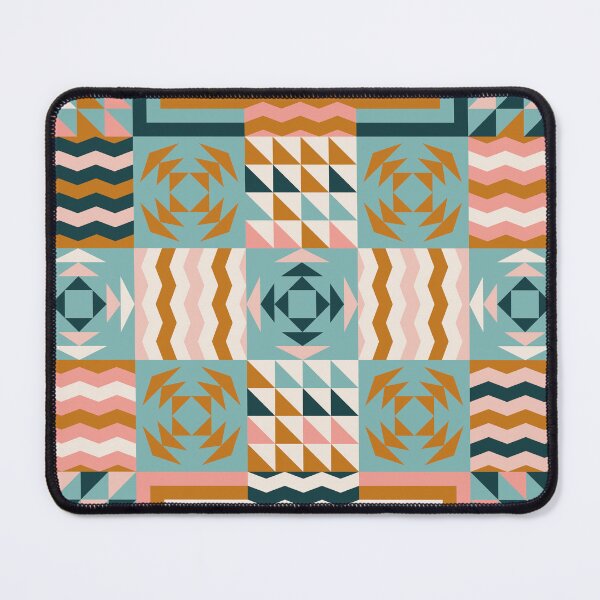 Item preview, Retro Inspired Geometric Quilt Pattern With Pastel Colors designed and sold by BlueLela.