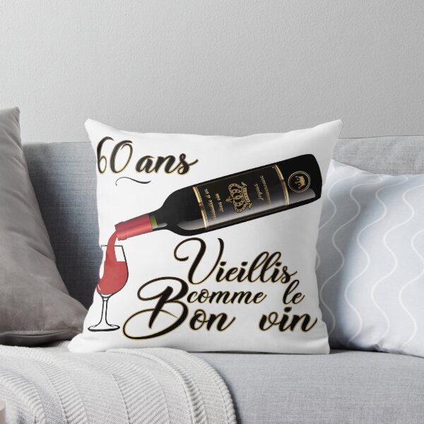 Item preview, 60th birthday aged good wine humor alcohol quote bottle designed and sold by Achille3777.