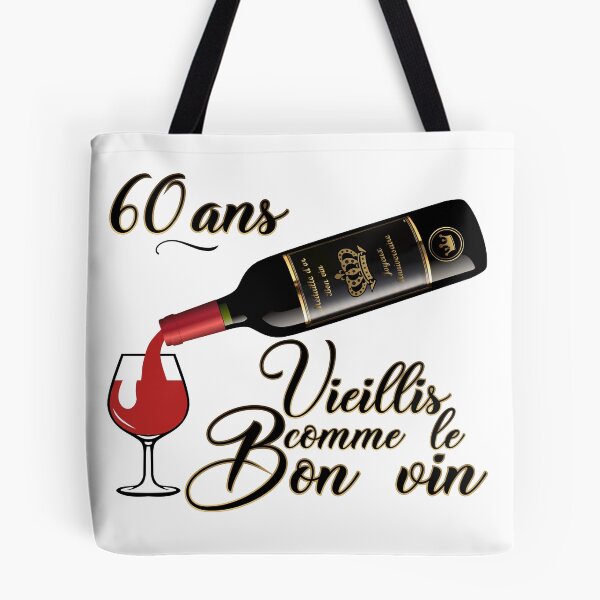 Item preview, 60th birthday aged good wine humor alcohol quote bottle designed and sold by Achille3777.