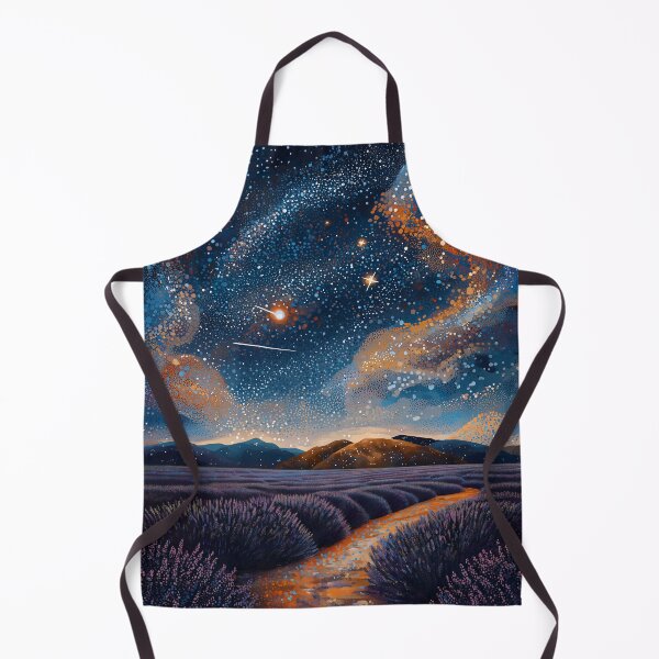 Item preview, Starry Lavender Field in Pointillist Style designed and sold by Moisky Art.
