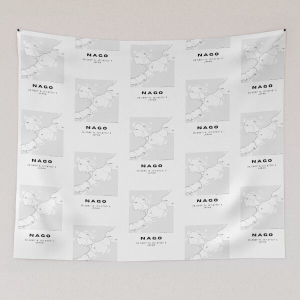 Item preview, Minimalist Nago Map Art - Japan City Coordinates Design designed and sold by RM-Journey.