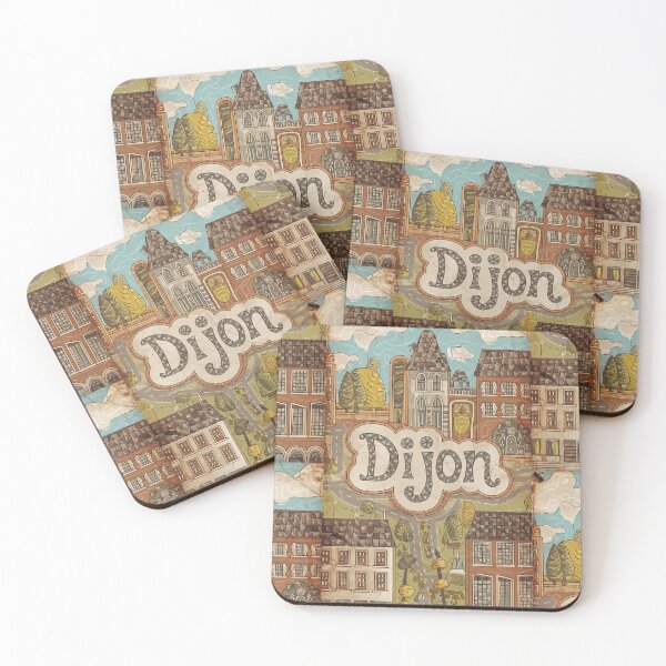 Item preview, Vintage Dijon City of France Whimsical Retro Doodle Typography Art designed and sold by Witty Shirts.