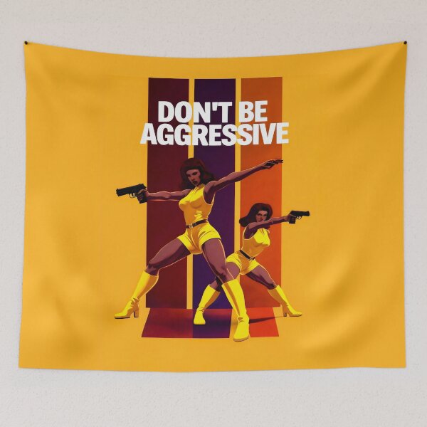Item preview, Don't Be Aggressive Peaceful Reflection In Yellow Guns And Stripes designed and sold by SplashTastic.