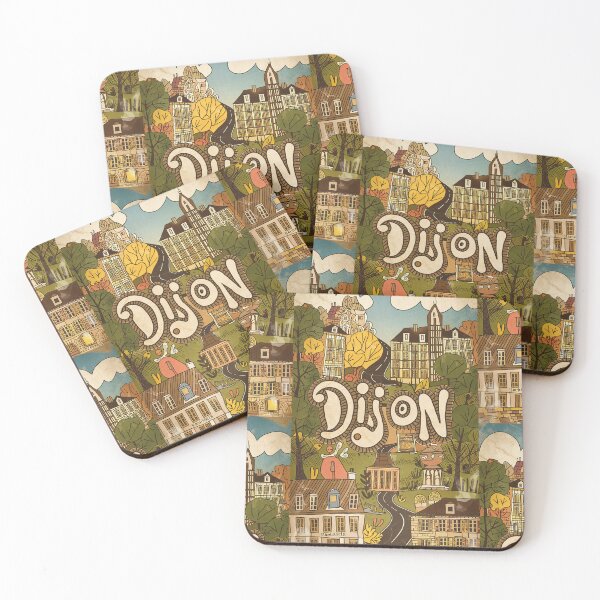 Item preview, Vintage Dijon City of France Whimsical Retro Doodle Typography Art designed and sold by Witty Shirts.