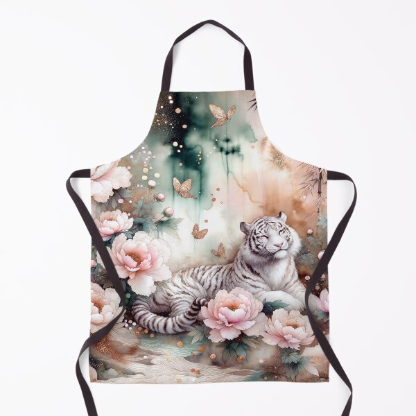 Item preview, White Tiger Among Peonies designed and sold by m-y-A-I-A-R-T-.