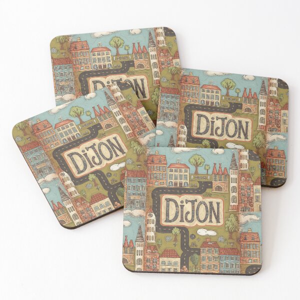 Item preview, Vintage Dijon City of France Whimsical Retro Doodle Typography Art designed and sold by Witty Shirts.