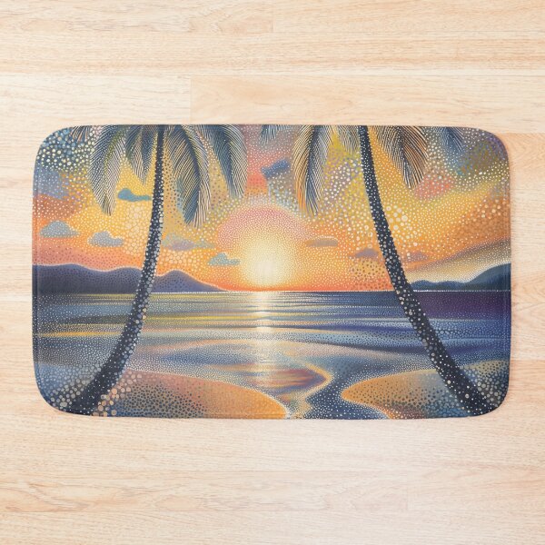 Item preview, Tropical Sunset in Pointillist Style designed and sold by Moisky Art.