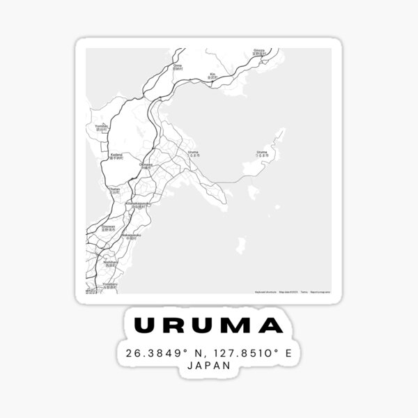 Item preview, Minimalist Uruma Map Art - Japan City Coordinates Design designed and sold by RM-Journey.