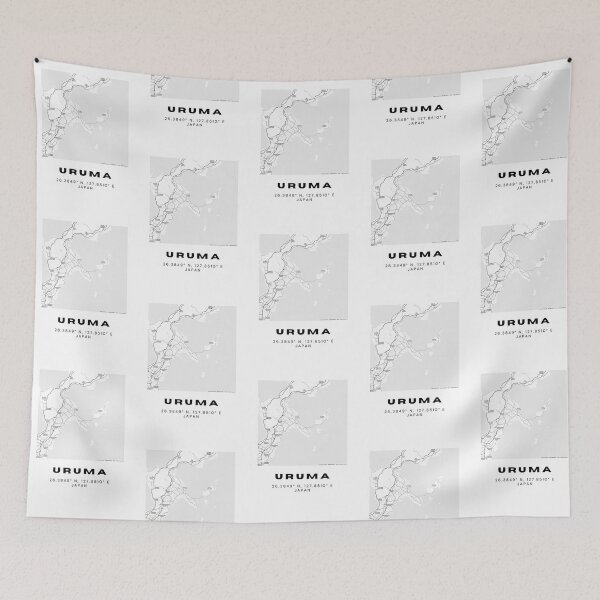 Item preview, Minimalist Uruma Map Art - Japan City Coordinates Design designed and sold by RM-Journey.