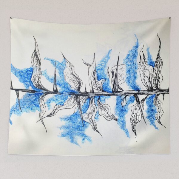 Item preview, Blue Flower with Thorns designed and sold by SillyDarkShop.