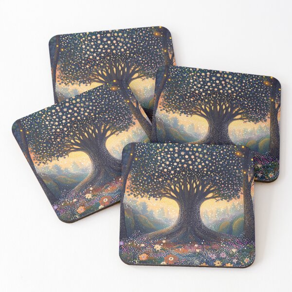 Item preview, Enchanted Forest Tree in Pointillist Style designed and sold by Moisky Art.