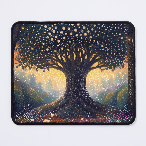 Item preview, Enchanted Forest Tree in Pointillist Style designed and sold by Moisky Art.