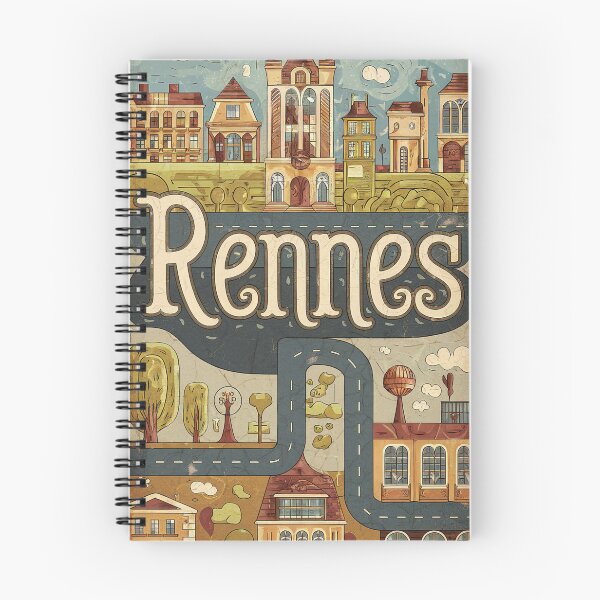Item preview, Vintage Rennes City of France Whimsical Retro Doodle Typography Art designed and sold by Witty Shirts.