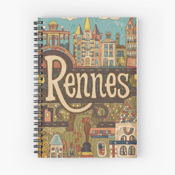 Item preview, Vintage Rennes City of France Whimsical Retro Doodle Typography Art designed and sold by Witty Shirts.