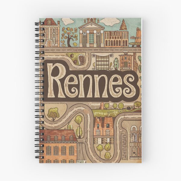 Item preview, Vintage Rennes City of France Whimsical Retro Doodle Typography Art designed and sold by Witty Shirts.