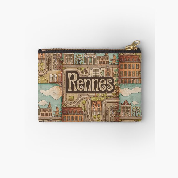 Item preview, Vintage Rennes City of France Whimsical Retro Doodle Typography Art designed and sold by Witty Shirts.