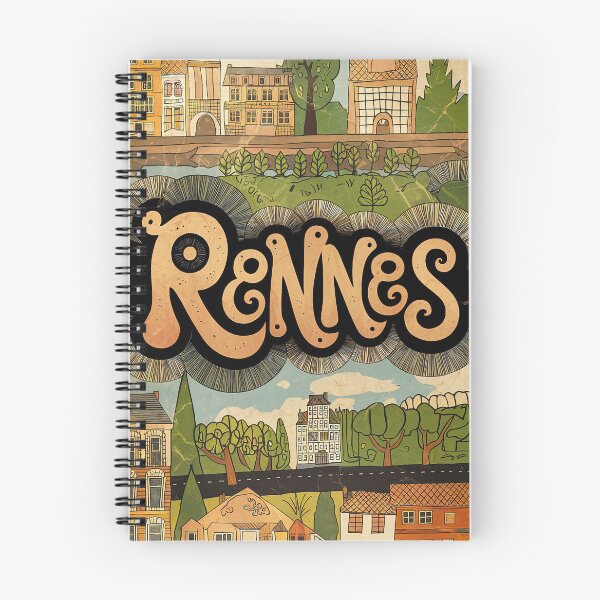 Item preview, Vintage Rennes City of France Whimsical Retro Doodle Typography Art designed and sold by Witty Shirts.