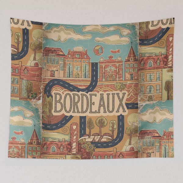 Item preview, Vintage Bordeaux City of France Whimsical Retro Doodle Typography Art designed and sold by Witty Shirts.