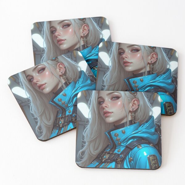 Item preview, Cybernetic warrior with a sleek, futuristic blue metallic suit designed and sold by Giuseppe Cammino.