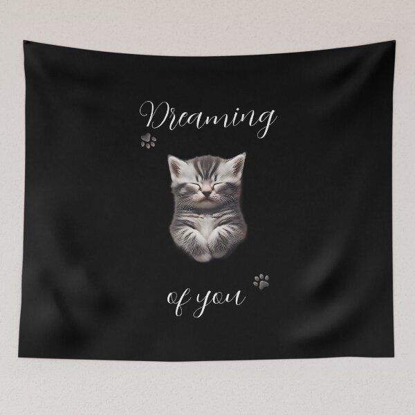 Item preview, Dreaming of You Grey Sleeping Kitten T-Shirt designed and sold by ZanyPaintbrush.