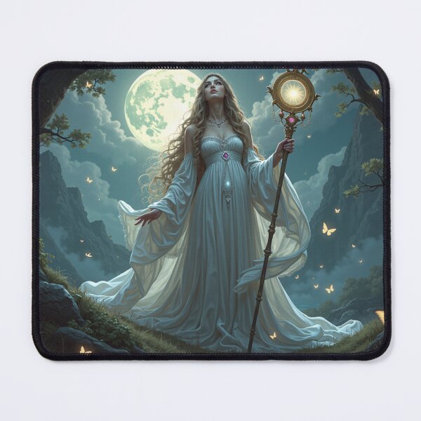 Item preview, A serene figure draped in flowing silver silks designed and sold by Giuseppe Cammino.