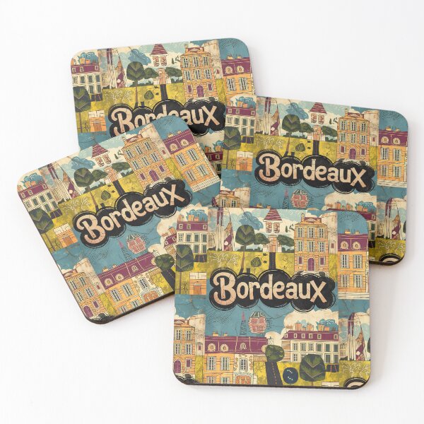 Item preview, Vintage Bordeaux City of France Whimsical Retro Doodle Typography Art designed and sold by Witty Shirts.