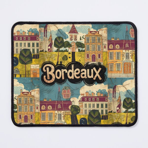 Item preview, Vintage Bordeaux City of France Whimsical Retro Doodle Typography Art designed and sold by Witty Shirts.