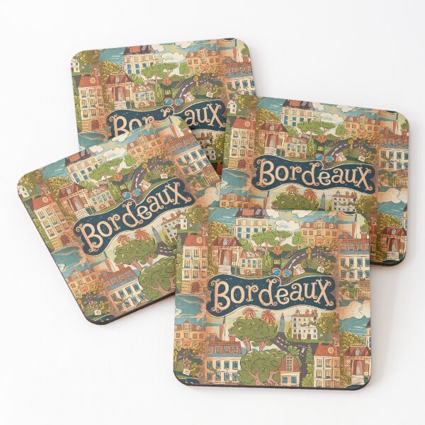 Item preview, Vintage Bordeaux City of France Whimsical Retro Doodle Typography Art designed and sold by Witty Shirts.