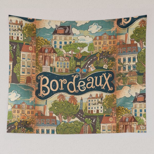 Item preview, Vintage Bordeaux City of France Whimsical Retro Doodle Typography Art designed and sold by Witty Shirts.