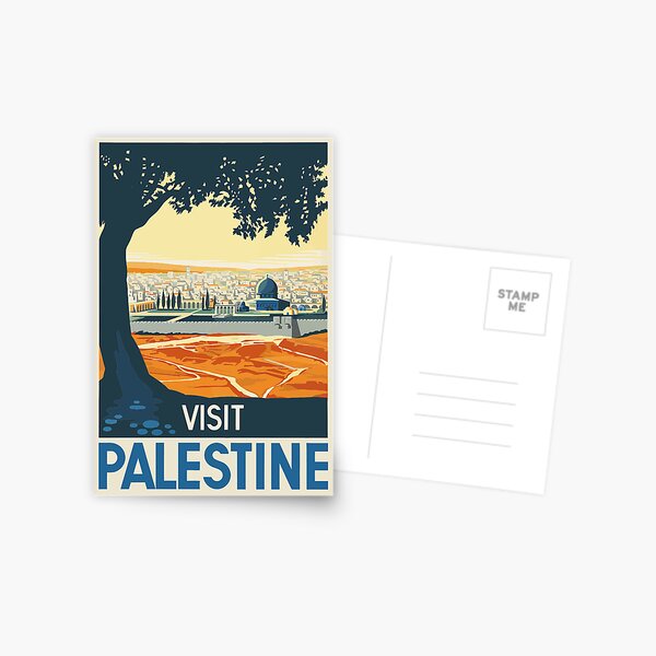 Vista previa del artículo con la obra «Afiche de viaje a Palestina», diseñado y vendido por Oliver's Shop.