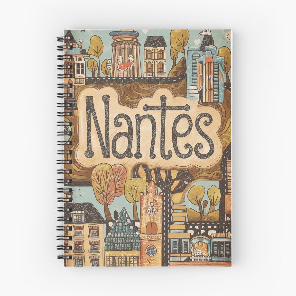 Item preview, Vintage Nantes City of France Whimsical Retro Doodle Typography Art designed and sold by Witty Shirts.