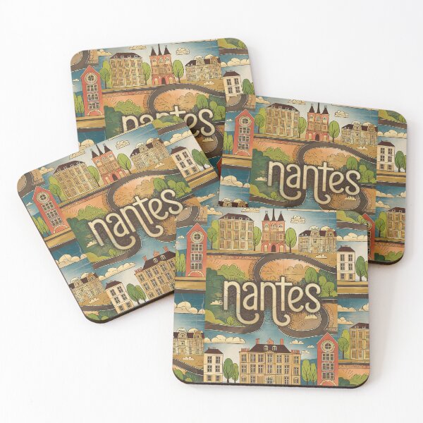 Item preview, Vintage Nantes City of France Whimsical Retro Doodle Typography Art designed and sold by Witty Shirts.