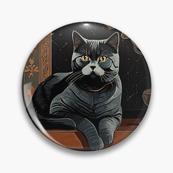 Item preview, Vintage Cat Art: Blue Cat in a Gothic Setting | Animal Art | Gothic Art | Cat Art | Vintage Cat Illustration designed and sold by UnhingedBird.