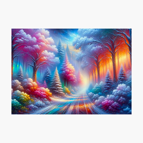 Item preview, Colorful Path in a Rainbow Forest  designed and sold by M-Y-A-R-T-.