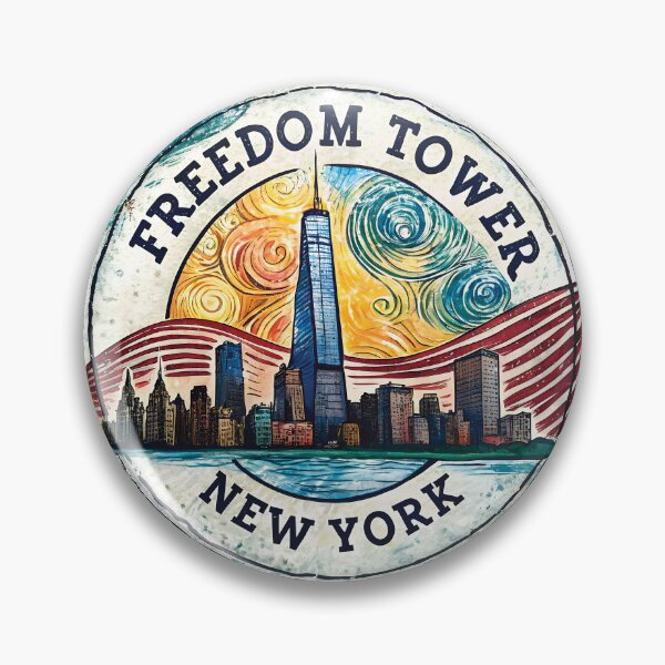 Item preview, Freedom Tower NYC Travel Gift, One World Trade Center, New York Manhattan Souvenir, Van Gogh Style designed and sold by EdGraphy.