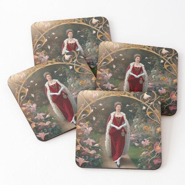 Item preview,  Royal portrait vintage European monarch walking through a garden of flowers designed and sold by Vintage Designs +.