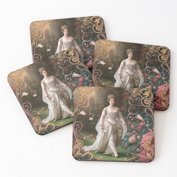 Item preview,  Royal portrait vintage European monarch walking through a garden of flowers designed and sold by Vintage Designs +.
