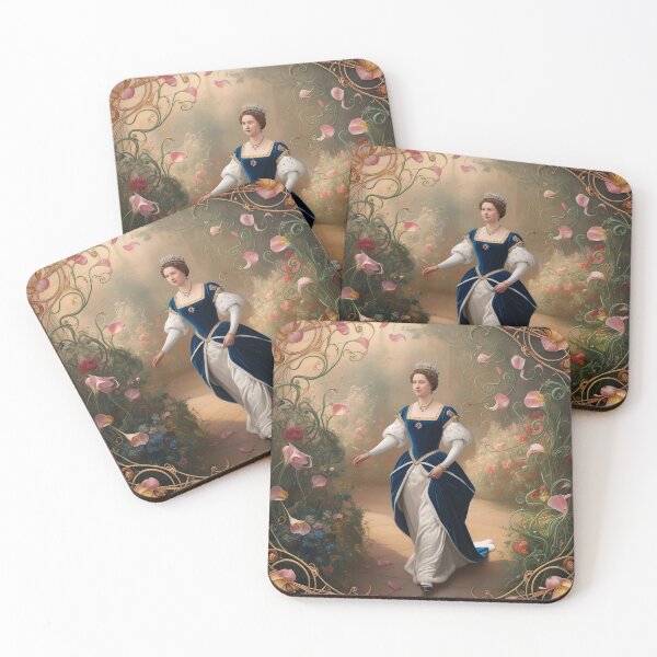 Item preview,  Royal portrait vintage European monarch walking through a garden of flowers designed and sold by Vintage Designs +.