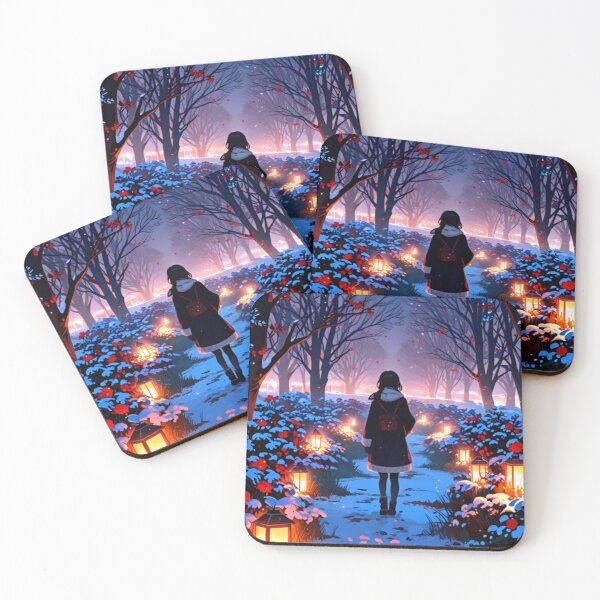 Item preview, Cool Anime Girl in Winter | 4K Anime Wallpaper designed and sold by typoinspired.