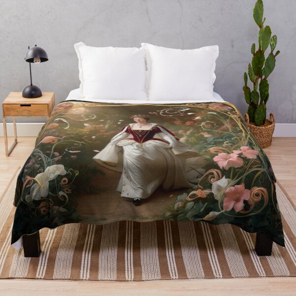 Item preview, Royal portrait vintage European monarch walking through a garden of flowers designed and sold by Vintage Designs +.