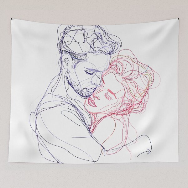 Item preview, Couple Hugging - Valentine's Day - One Line Art - Minimal Line Art designed and sold by One-Line-Artist.
