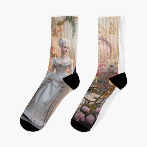 Item preview, Royal couple portrait vintage European monarch walking through a garden of flowers designed and sold by Vintage Designs +.